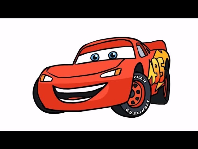 How to draw LIGHTNING McQUEEN Disney Pixar CARS . easiest step-by-step  drawing coloring for kids - YouTube